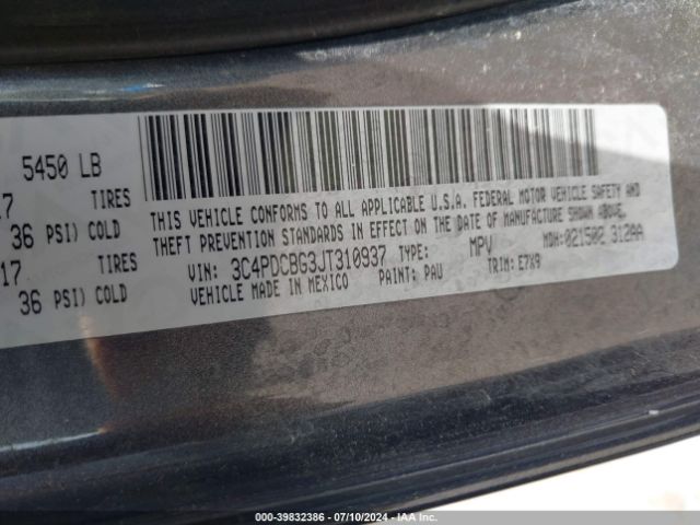 3C4PDCBG3JT310937 Dodge Journey Sxt