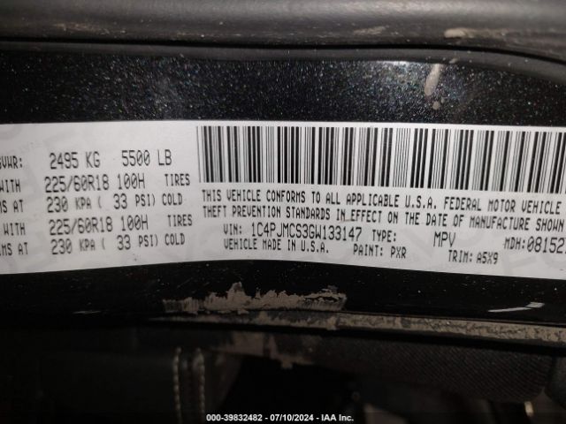 1C4PJMCS3GW133147 Jeep Cherokee Altitude