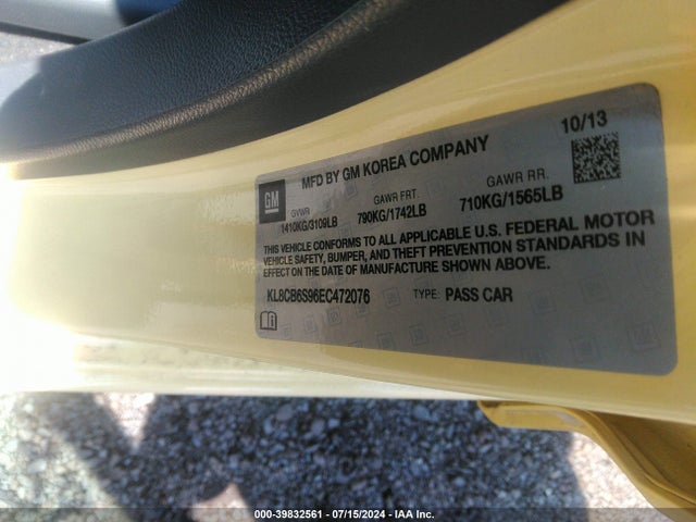 Chevrolet Spark Ls Auto 2014 KL8CB6S96EC472076 Image 9