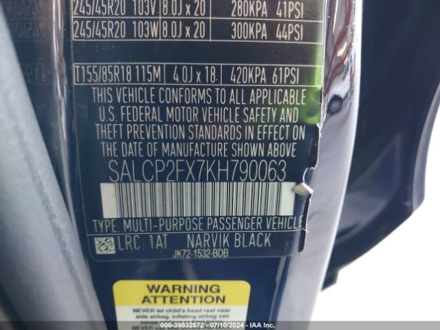 SALCP2FX7KH790063 Land Rover Discovery Sport Se