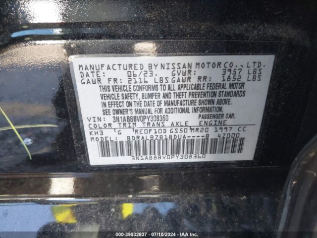 3N1AB8BV0PY308360 Nissan Sentra S Xtronic Cvt