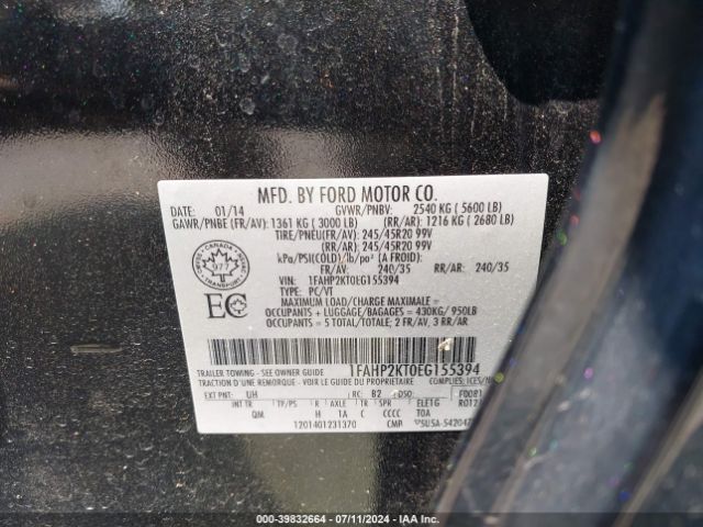 1FAHP2KT0EG155394 Ford TAURUS SHO