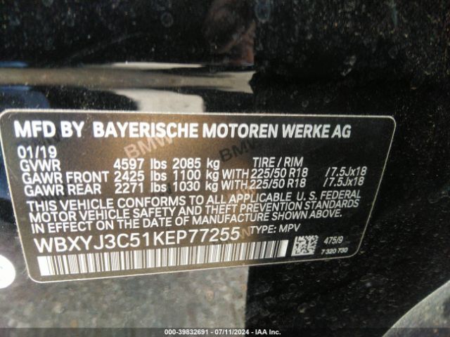 WBXYJ3C51KEP77255 BMW X2 Sdrive28i