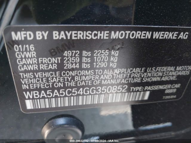 WBA5A5C54GG350852 BMW 528I