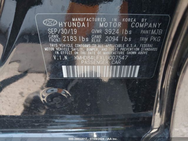 KMHD84LFXLU007547 Hyundai Elantra Limited