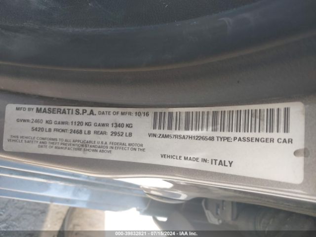 ZAM57RSA7H1226548 Maserati GHIBLI S