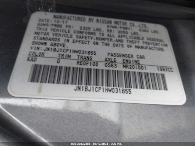 JN1BJ1CP1HW031855 Nissan Rogue Sport Sv
