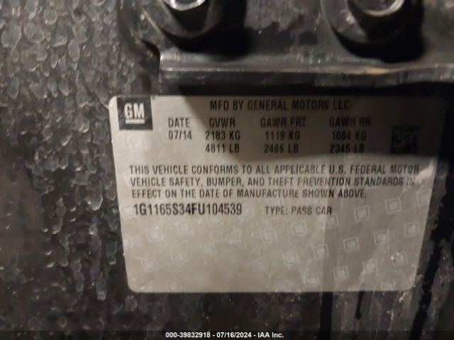 1G1165S34FU104539 Chevrolet IMPALA 2LZ