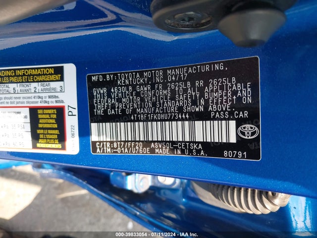 Toyota CAMRY SE 2017 4T1BF1FK0HU773444 Image 9