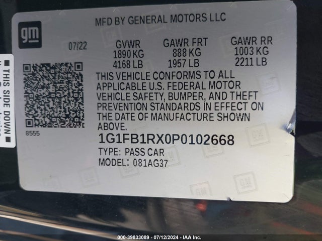 Chevrolet Camaro Rwd  1lt 2023 1G1FB1RX0P0102668 Image 9