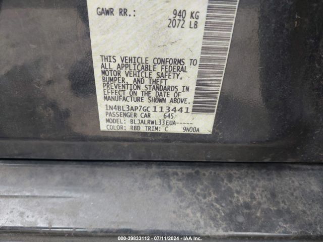 1N4BL3AP7GC113441 Nissan Altima 3.5 Sl/3.5 Sr