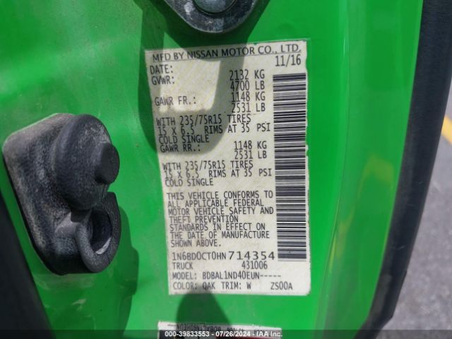 1N6BD0CT0HN714354 Nissan FRONTIER S