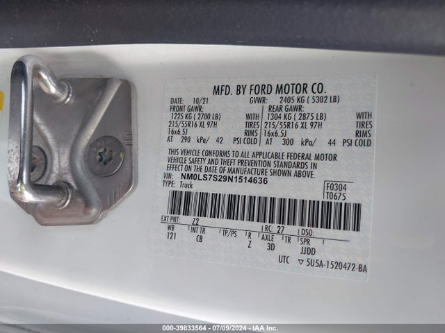 Ford Transit Connect Xl 2022 NM0LS7S29N1514636 Image 9
