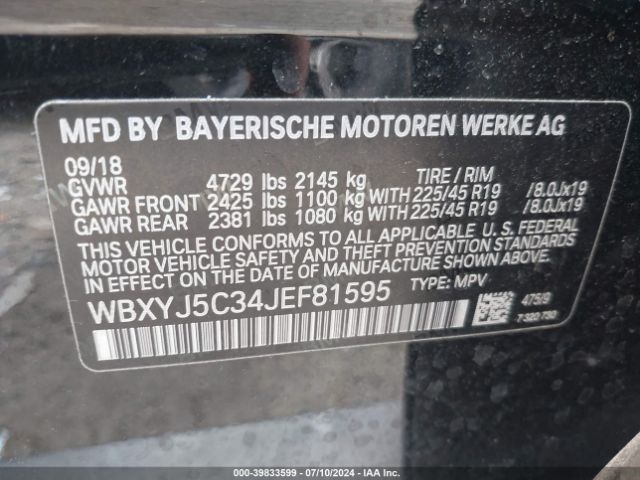 WBXYJ5C34JEF81595 BMW X2 Xdrive28i