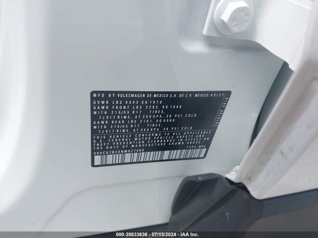 3VVCX7B2XNM027485 Volkswagen Taos 1.5t S