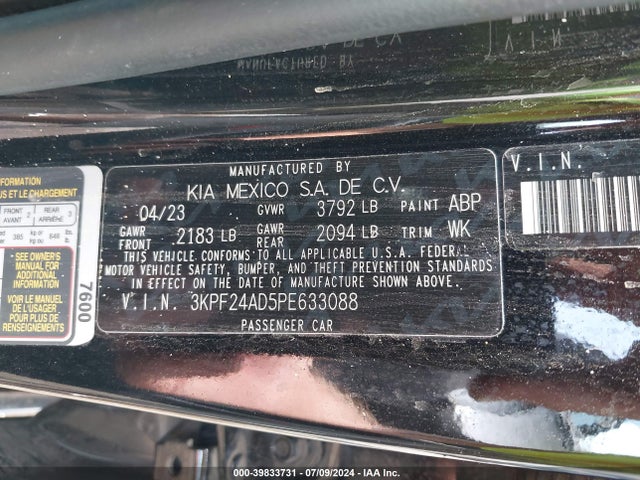 KIA FORTE LX 2023 3KPF24AD5PE633088 Image 9