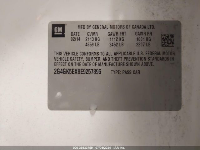 2G4GK5EX8E9257895 Buick Regal Turbo
