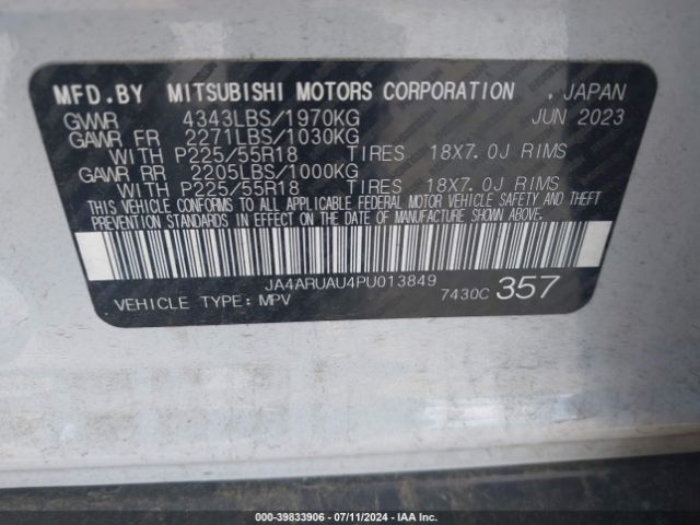 JA4ARUAU4PU013849 Mitsubishi Outlander Sport 2.0 Es Awc