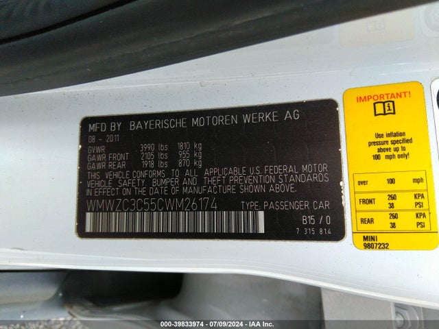 2012 MINI COOPER WMWZC3C55CWM26174 Photo 8