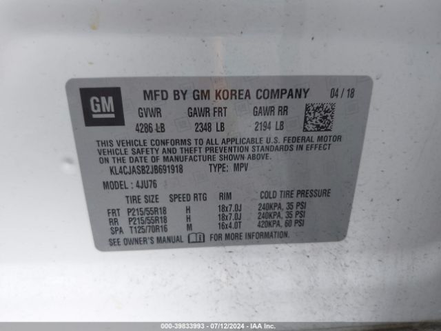 KL4CJASB2JB691918 Buick Encore Preferred