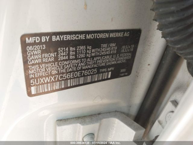 5UXWX7C56E0E76025 BMW X3 Xdrive35i