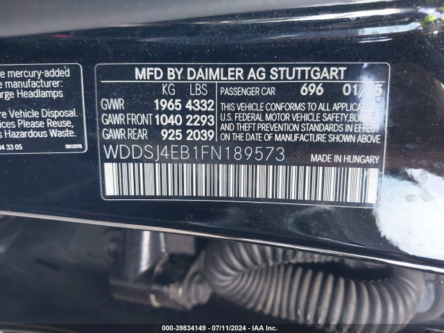 Mercedes-Benz CLA 250 2015 WDDSJ4EB1FN189573 Image 9