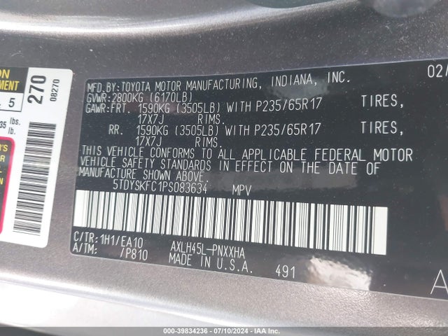 Toyota SIENNA XLE 2023 5TDYSKFC1PS083634 Image 9