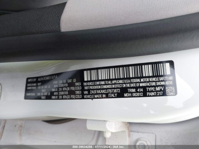 ZASFAKAN2J7B73872 Alfa Romeo Stelvio Awd
