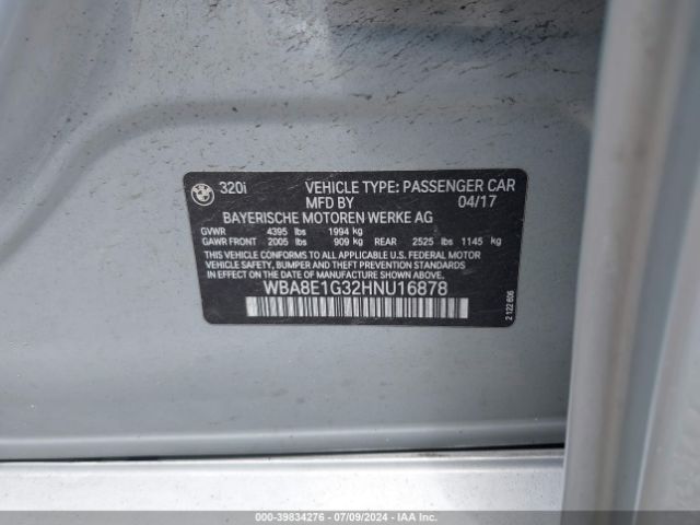 WBA8E1G32HNU16878 BMW 3 Series 320i