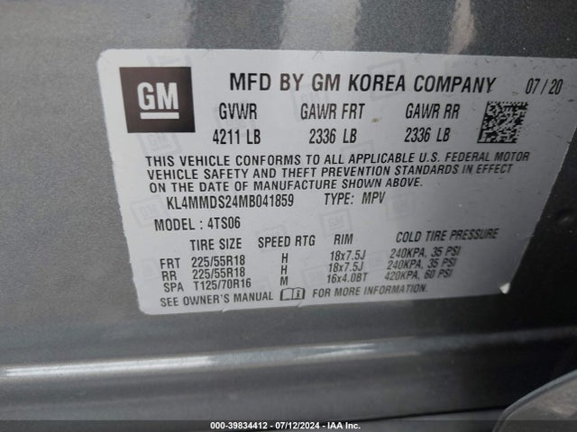 KL4MMDS24MB041859 Buick Encore Gx Fwd Select