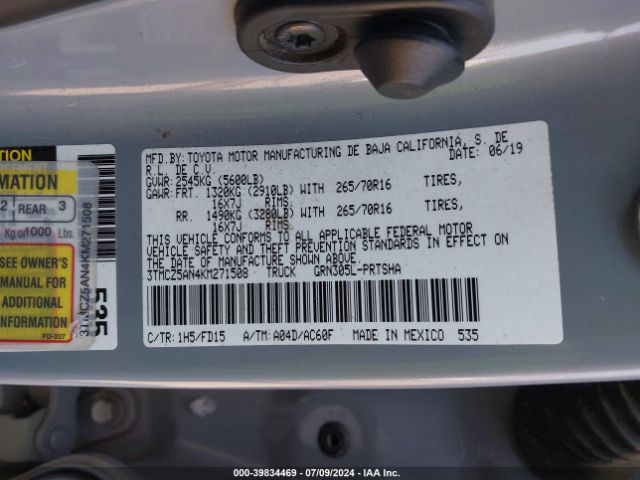 3TMCZ5AN4KM271508 Toyota Tacoma Trd Off Road