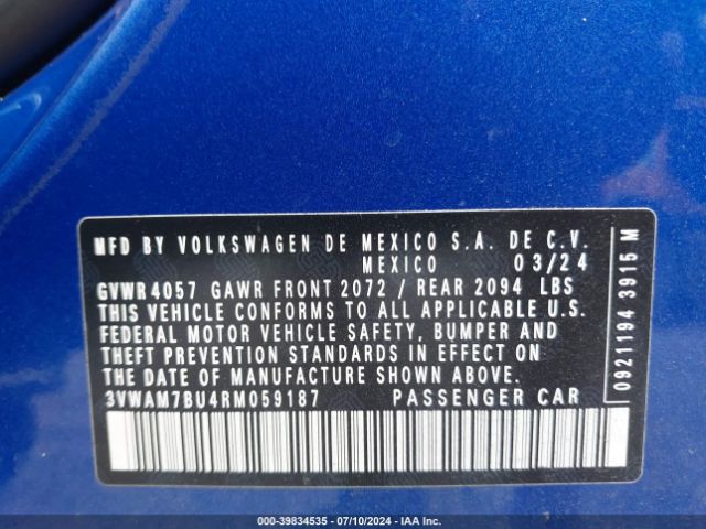 3VWAM7BU4RM059187 Volkswagen Jetta 1.5t Sport
