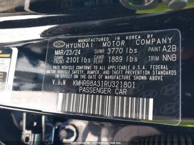 KMHRB8A31RU321801 Hyundai Venue Se