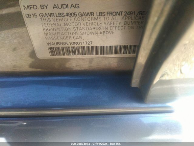 WAUBFAFL1GN011727 Audi A4 2.0t Premium