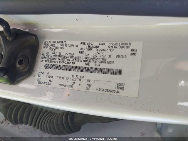 Ford F-150 Xlt 2017 1FTEW1EF2HFC36519 Image 9