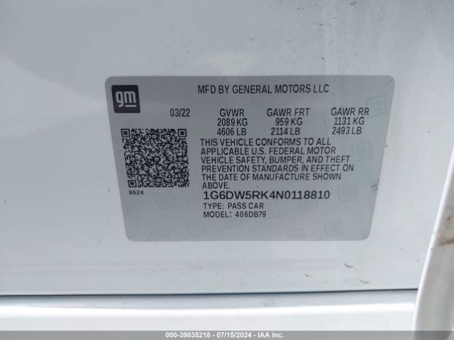 1G6DW5RK4N0118810 Cadillac CT5 LUXURY