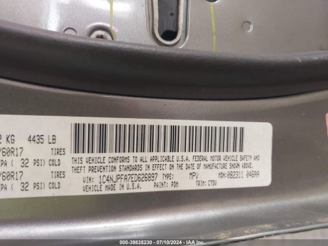 1C4NJPFA7ED626897 Jeep Patriot Latitude