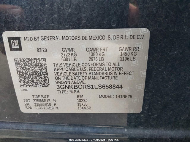Chevrolet Blazer Fwd 2lt 2020 3GNKBCRS1LS658844 Image 9