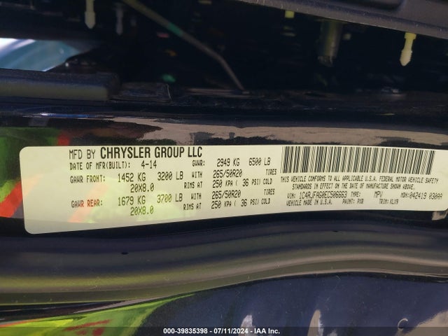 1C4RJFAG0EC506663 Jeep Grand Cherokee Altitude