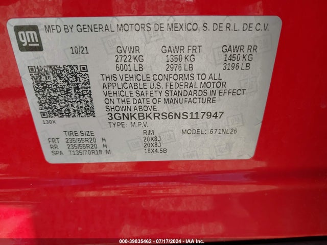 Chevrolet Blazer Awd Rs 2022 3GNKBKRS6NS117947 Image 9