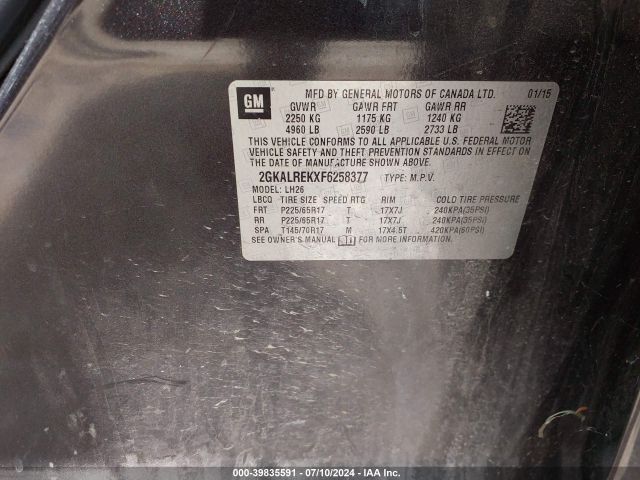 2GKALREKXF6258377 GMC Terrain Sle-2