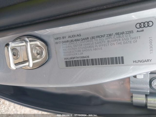 WAUJ8GFF7H1068428 Audi A3 2.0t Premium