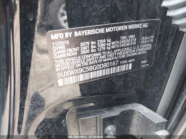 5UXWX9C58G0D80167 BMW X3 Xdrive28i