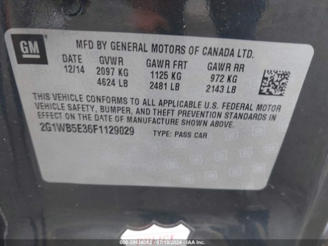 2G1WB5E36F1129029 Chevrolet Impala Limited Lt
