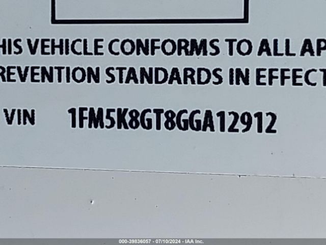 1FM5K8GT8GGA12912 Ford EXPLORER SPORT