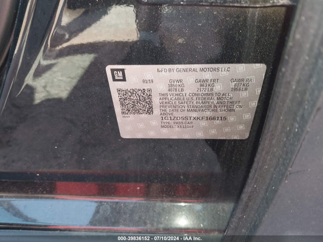 Chevrolet MALIBU LT 2019 1G1ZD5STXKF166115 Image 9