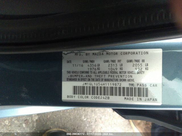 JM1GL1U54H1119872 Mazda Mazda6 Sport