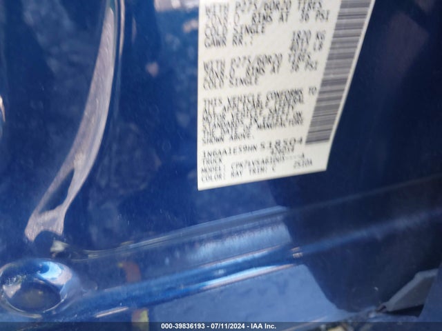 Nissan Titan Sl 2017 1N6AA1E59HN518504 Image 9