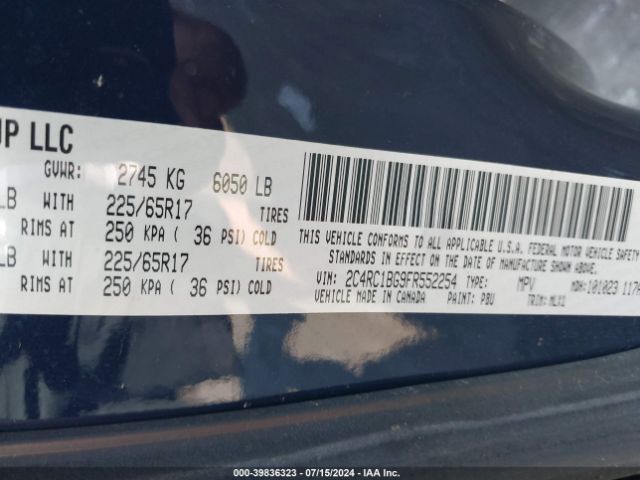 2C4RC1BG9FR552254 Chrysler Town & Country Touring