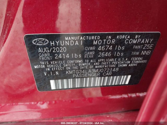 KMTG34LA3MU072148 Genesis G70 2.0t Rwd